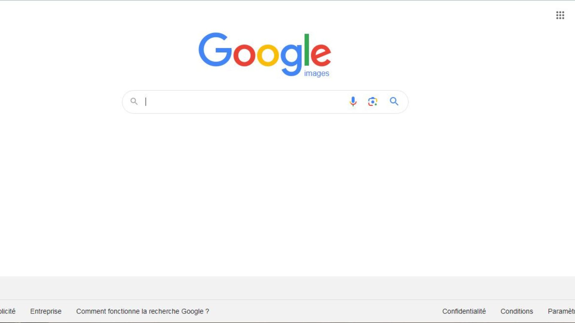 l'écran d'accueil de Google. 
