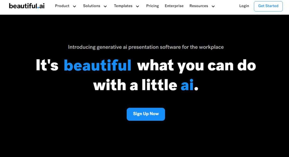 La page de Beautiful AI. 