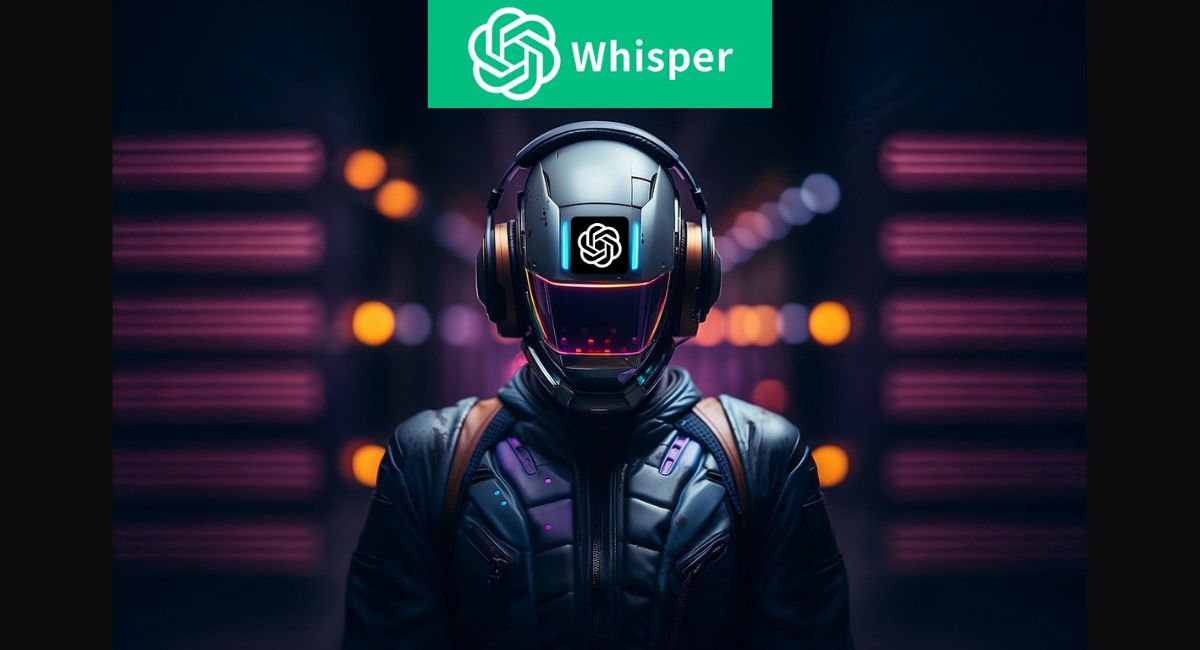 Illustration futuriste de Whisper d'OpenAI. 