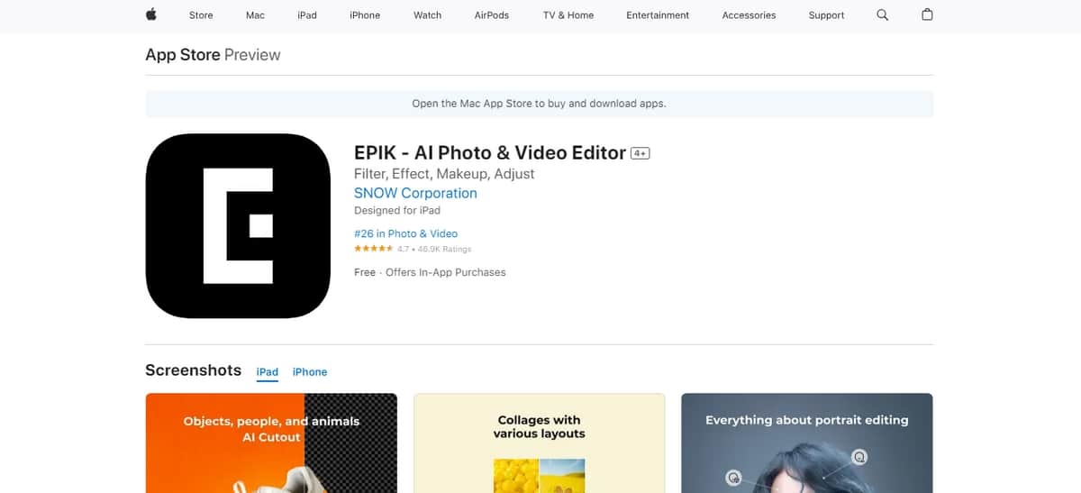 Screenshot de la page d'accueil EPIK