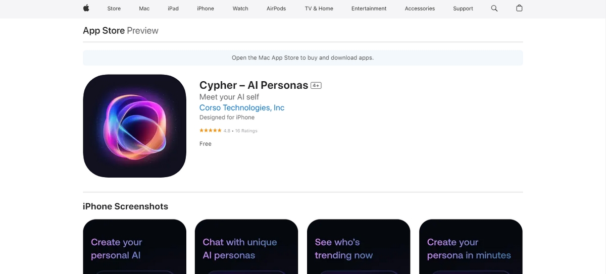 Screenshot de la page d'accueil Cypher