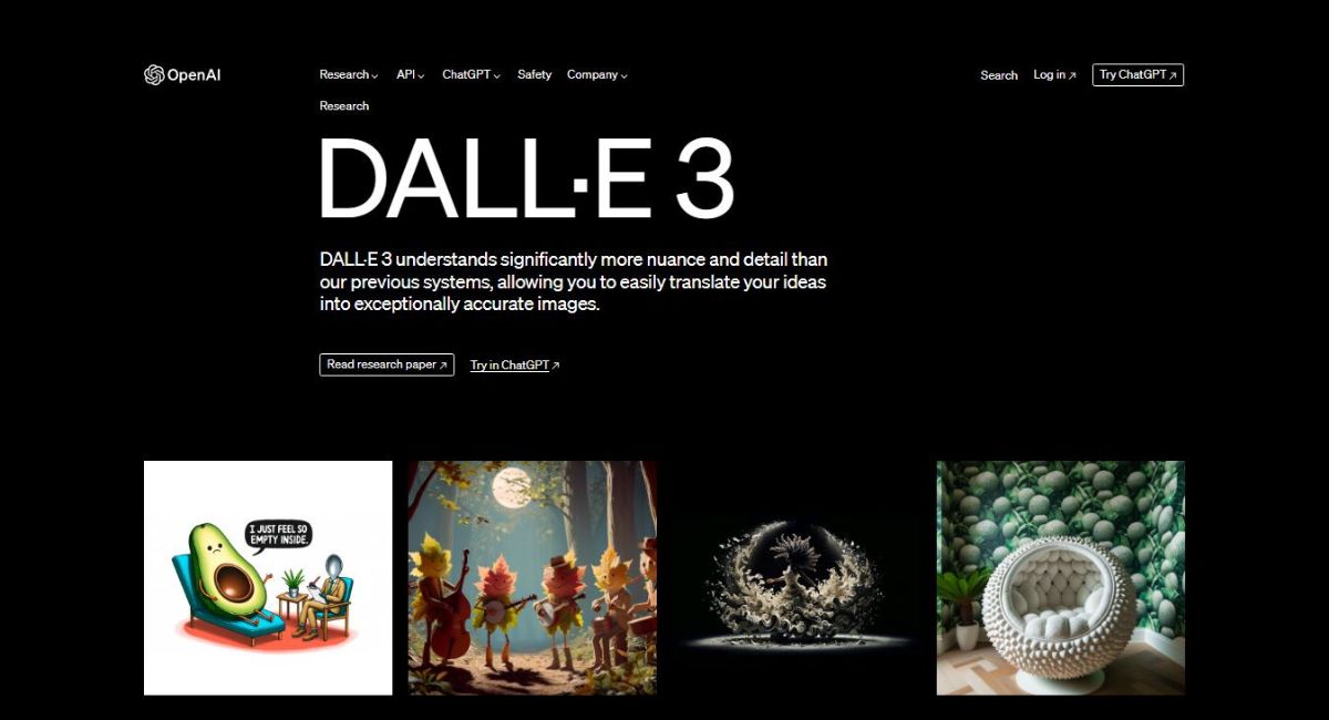  la page d'utilisation de DALL-E 3. 
