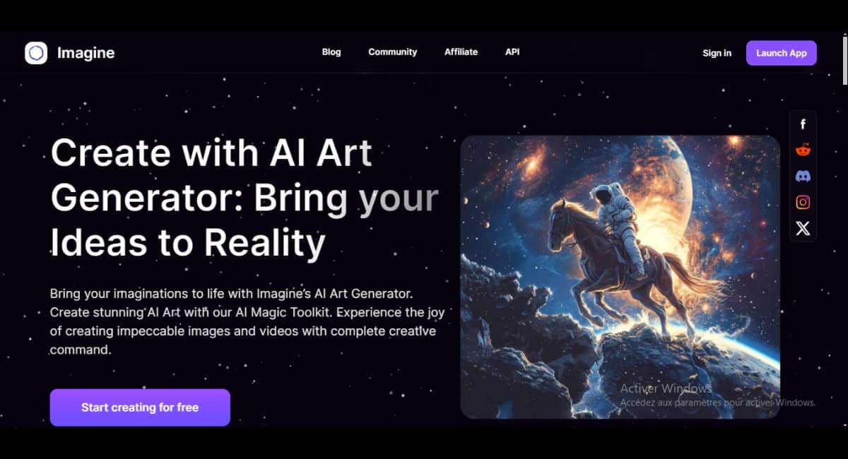 Imagine AI Art Generator, une alternative à Adobe Firefly. 